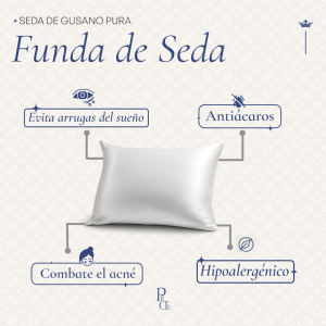 Funda de Almohada de Seda de Gusano - Blanco Marfil, 51x90cm (King)